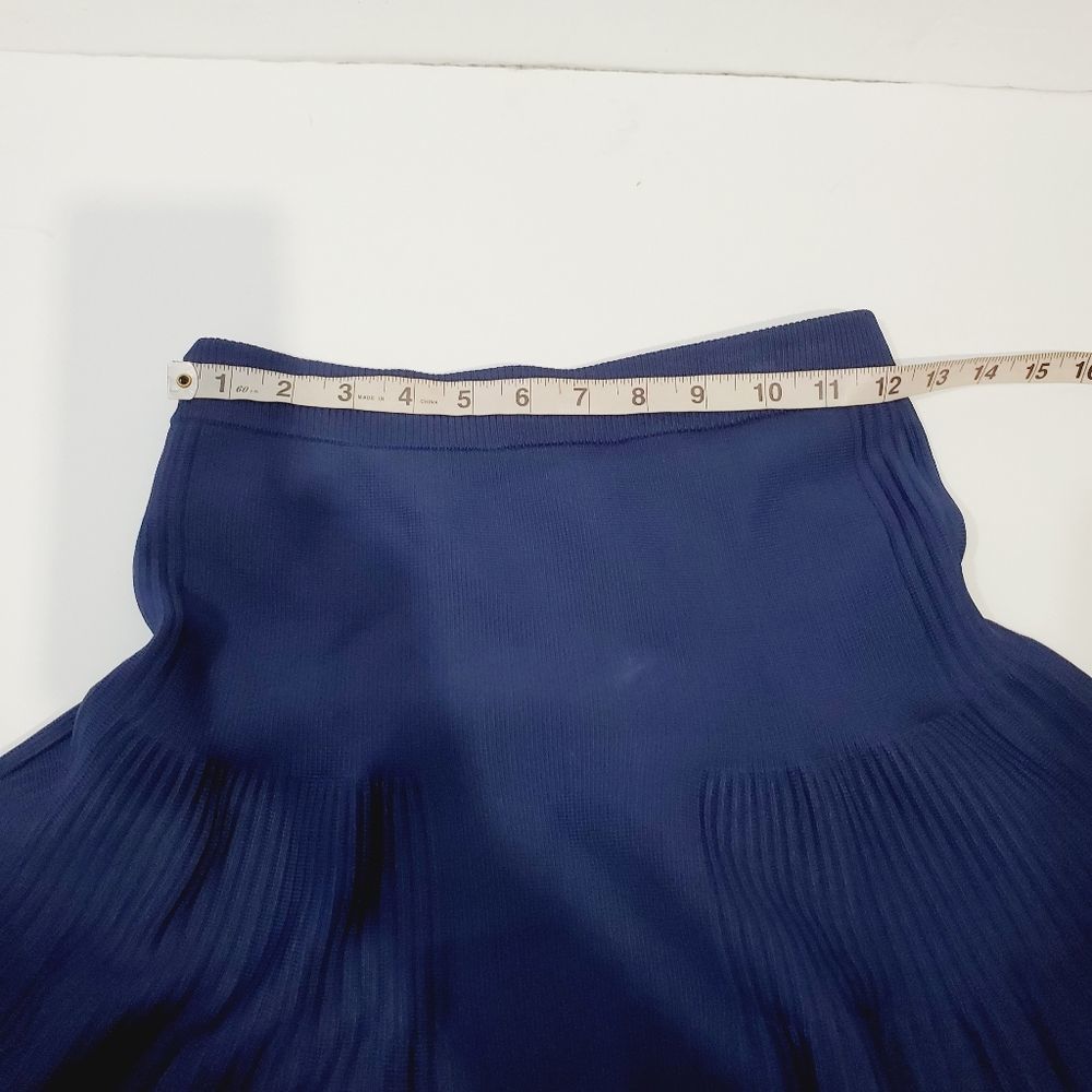 Intermix designer High Waist casual solid blue knit skirt size small - Picture 5 of 10